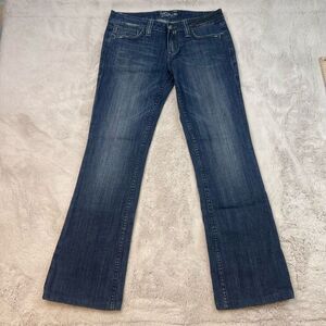 MISS ME Bootcut Jeans Bling Black Rhinestones Gems Size 31x31 Low Rise Dark Wash